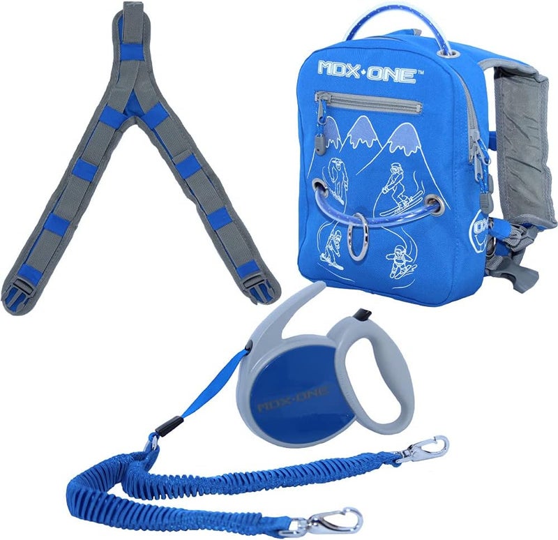 MDXONE Kids Ski & Snowboard Harness Trainer – Retractable Leash, Shock Bungees & Removable Seat - Image 1